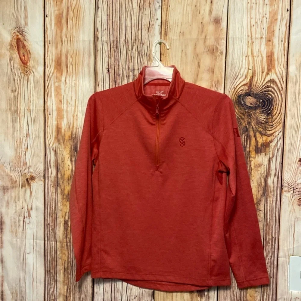 Women's Vineyard Vines Jacket Sz Small Corral Long Sleeves Quarter Zip Pullover
